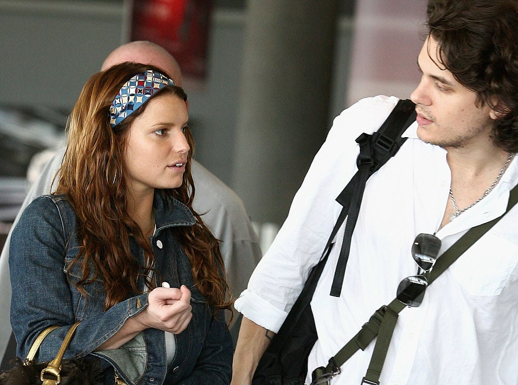 John Mayer and Jessica Simpson at Perth Airport
