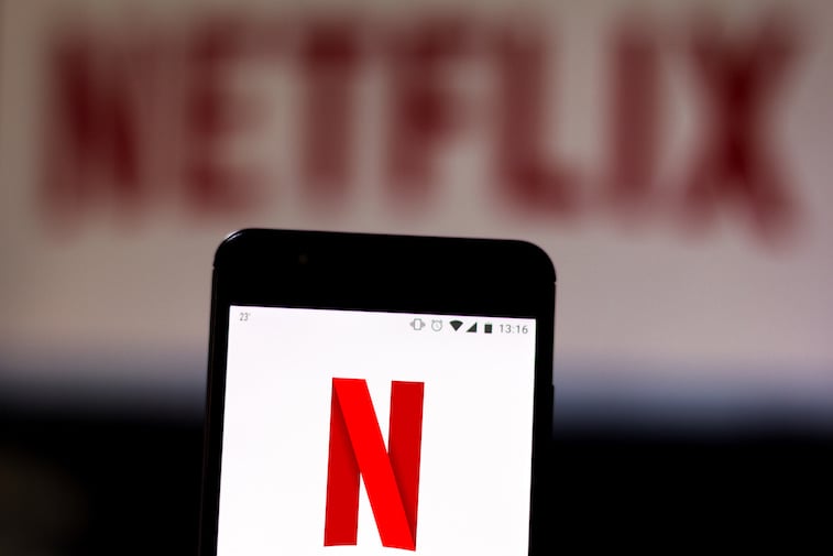 Netflix logo shown on a phone screen