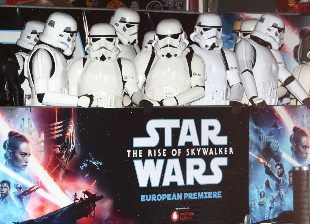 People dressed as Stormtroopers at the 'Star Wars: The Rise of Skywalker' European Premiere.