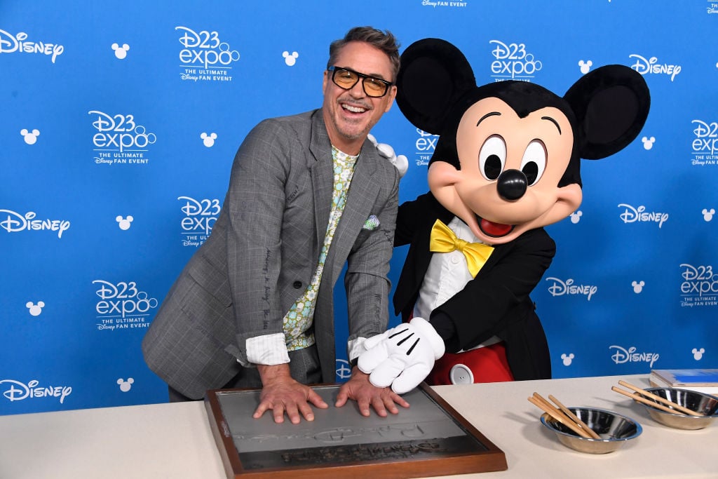 Robert Downey Jr. with Mickey Mouse