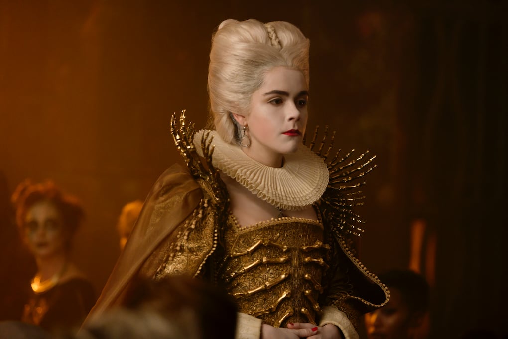 Sabrina poses as Queen of Hell in the finale for Part 3 of 'CHILLING ADVENTURES OF SABRINA.'