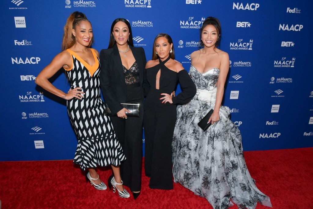 An old lineup of 'The Real' cast including Amanda Seales, Tamera Mowry-Housley, Adrienne Houghton, and Jeannie Mai