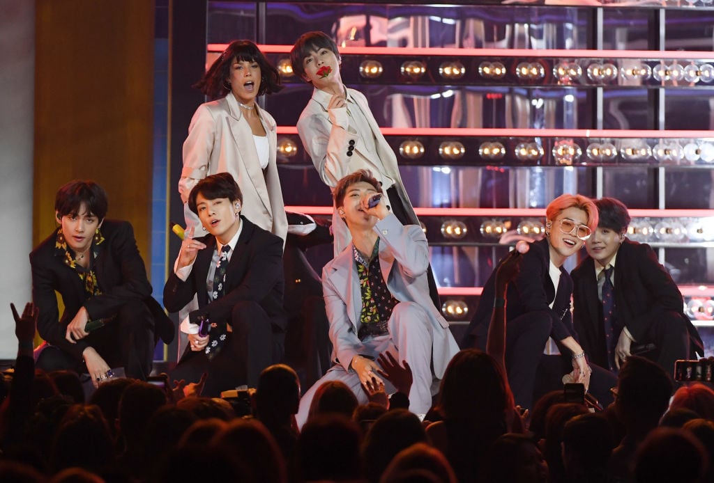 Halsey and BTS perform during the 2019 Billboard Music Awards