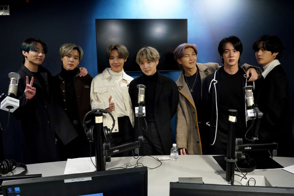 BTS visits the SiriusXM Studios on February 21, 2020 in New York City.