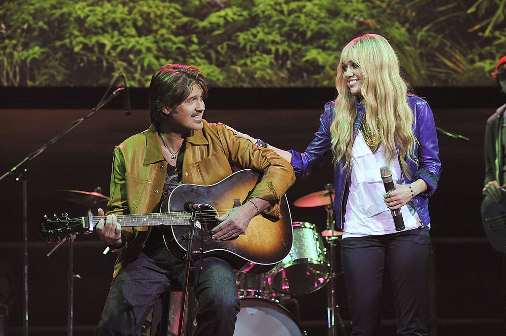 Billy Ray Cyrus and Miley Cyrus as Hannah Montana