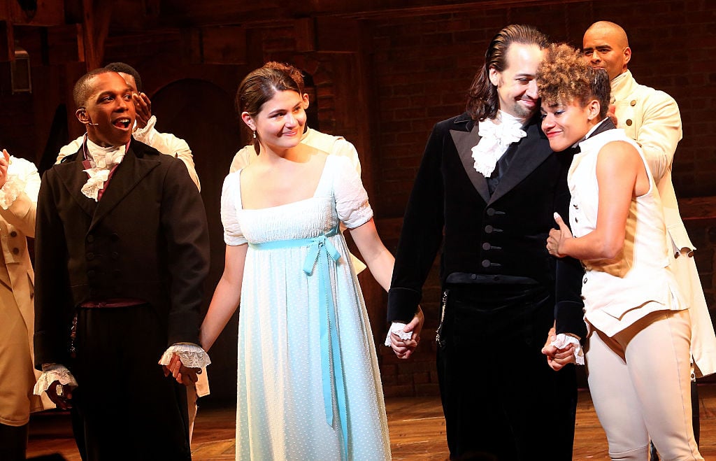 Leslie Odom Jr., Phillipa Soo, Lin-Manuel Miranda and Ariana Debose of "Hamilton" on Broadway