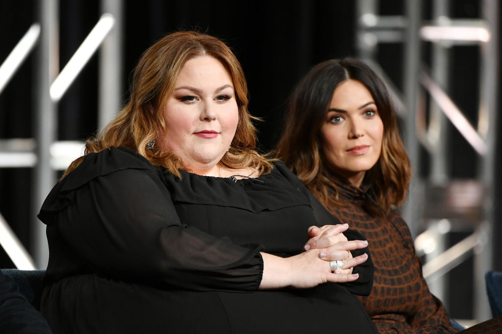 Chrissy Metz and Mandy Moore of "This Is Us" speak during the NBCUniversal segment of the 2020 Winter TCA Press Tour at The Langham Huntington, Pasadena on January 11, 2020 in Pasadena, California.