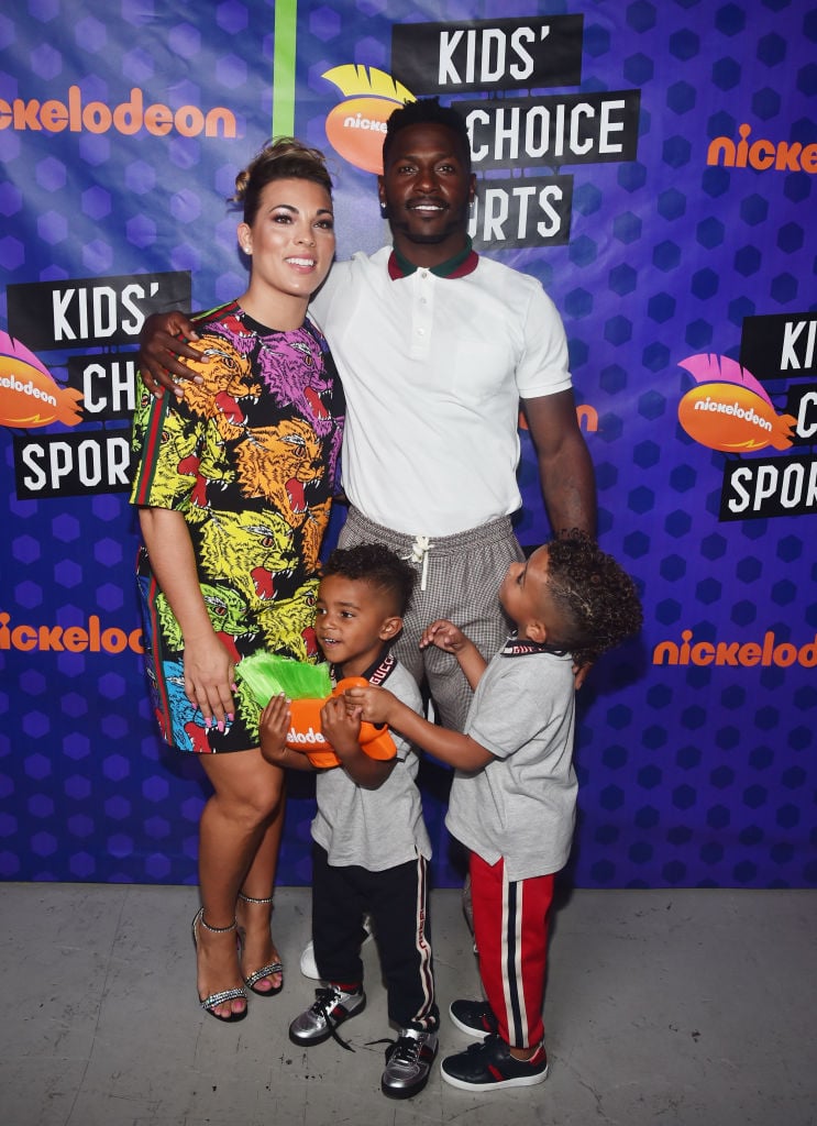 Antonio Brown and Chelsie Kyriss with their children