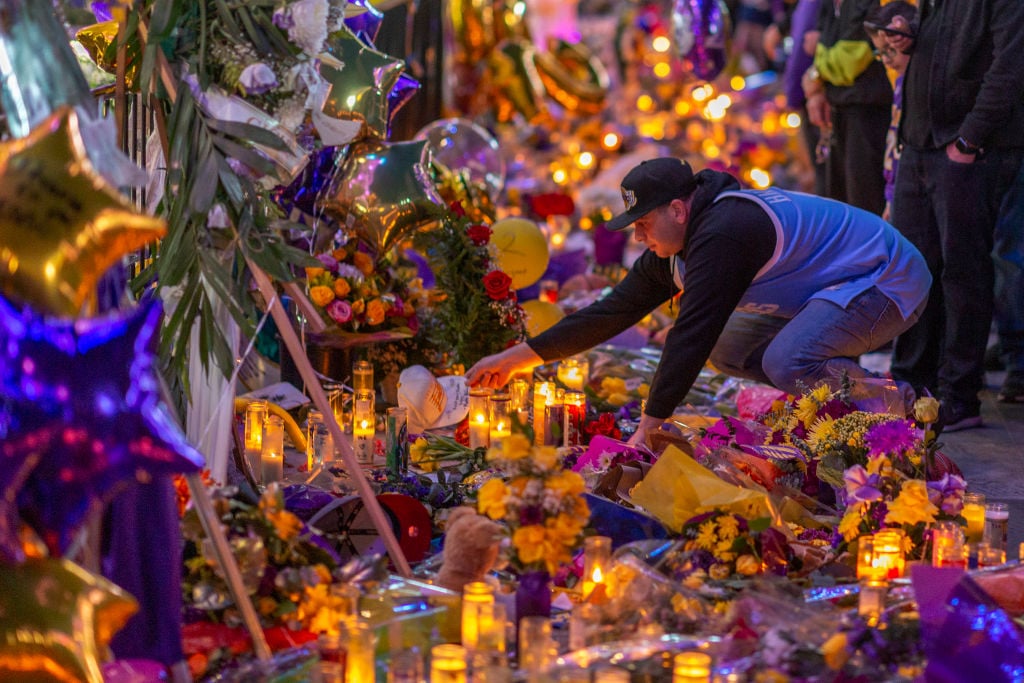 Fans Continue To Pay Respects To Kobe Bryant At Memorial Outside Of Staples Center