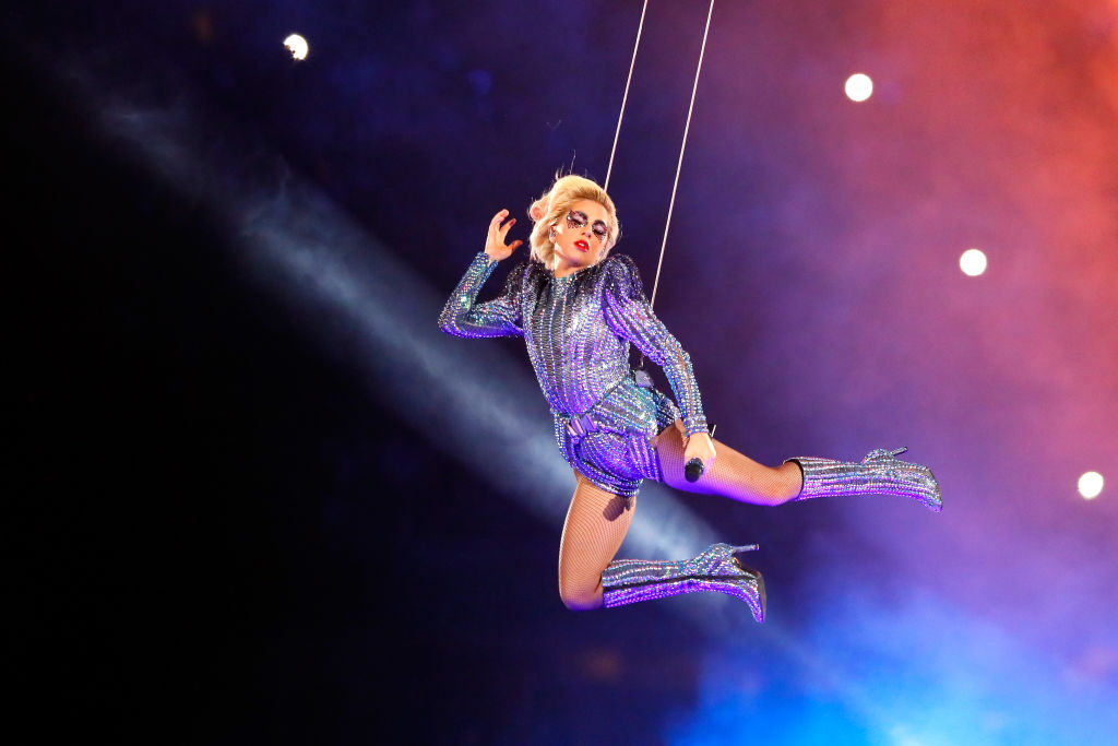 Lady Gaga performs at Super Bowl LI in 2017