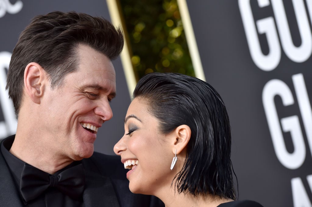 Jim Carrey and Ginger Gonzaga attend the 76th Annual Golden Globe Awards