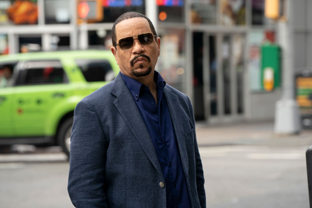Ice-T in sunglasses on set of Law and Order: SVU