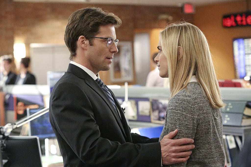 Jamie Bamber and Emily Wickersham as Jake and Bishop | Patrick McElhenney/CBS via Getty Images
