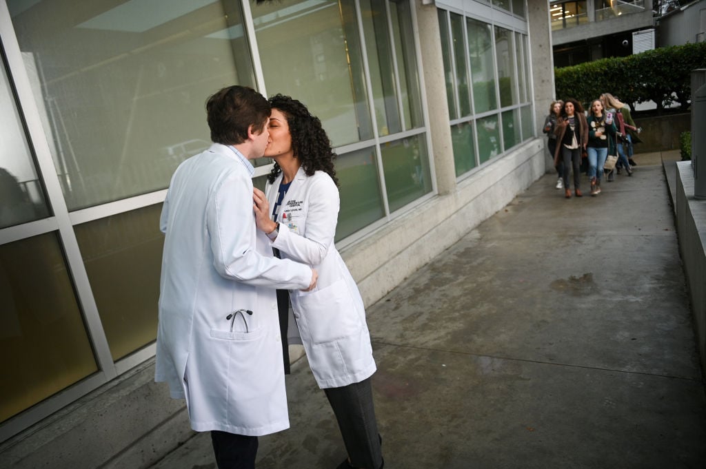 Jasika Nicole and Freddie Highmore as Carly and Shaun on The Good Doctor| Liane Hentscher/ABC via Getty Images