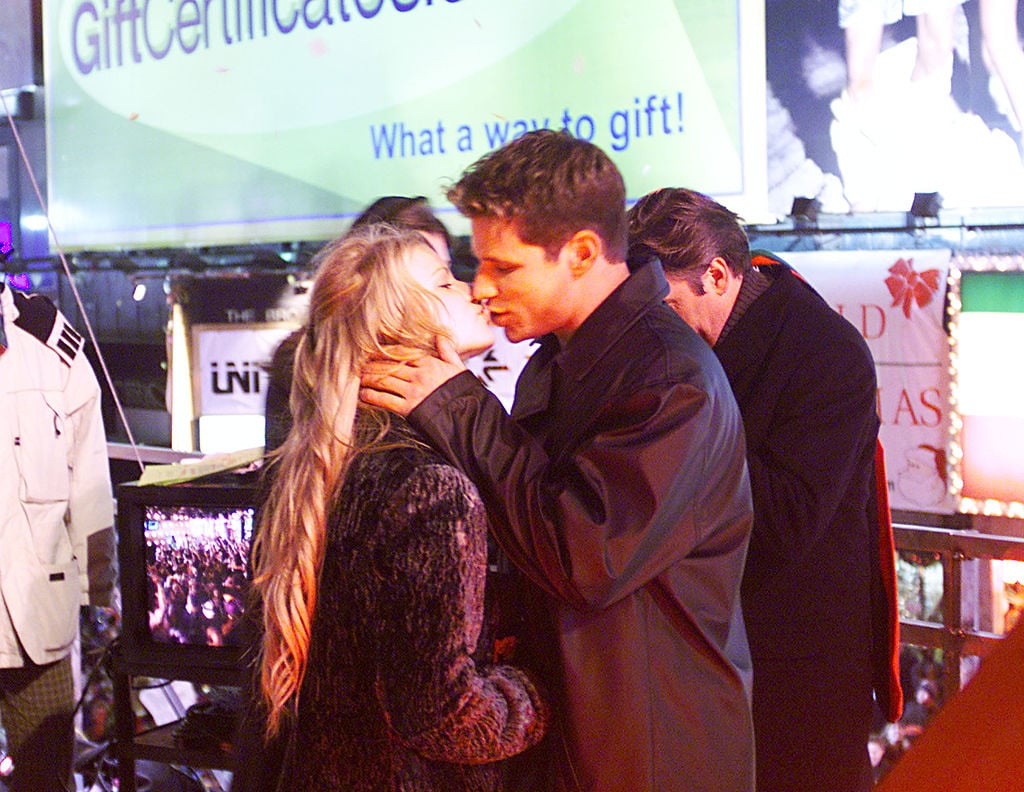 Jessica Simpson and Nick Lachey celebrating the New Year in December 1999