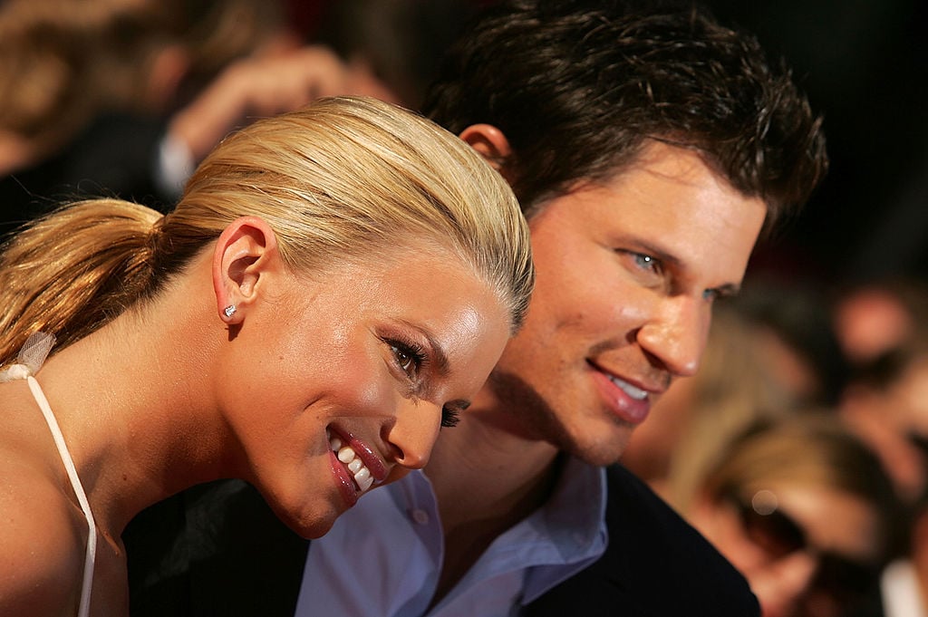 Jessica Simpson and husband Nick Lachey on the red carpet in 2005