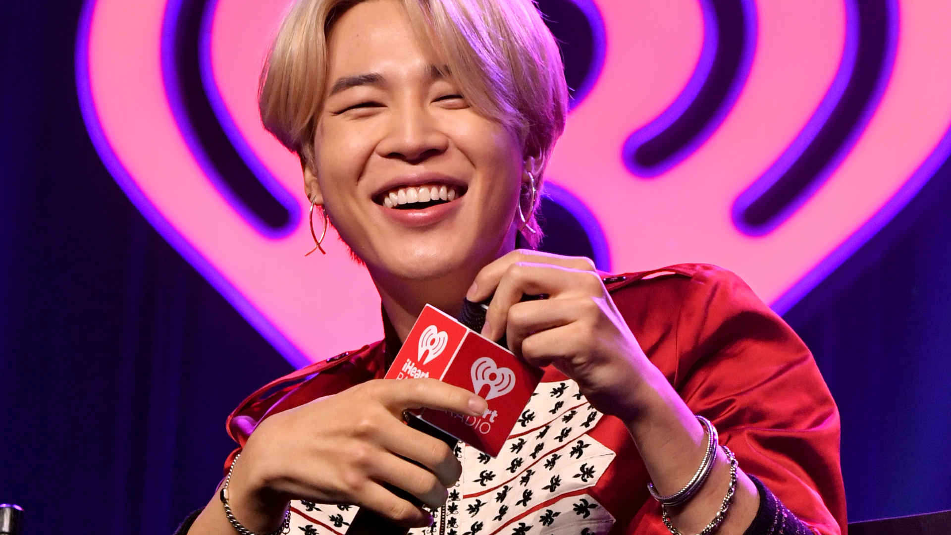Jimin of "BTS" onstage at iHeartRadio LIVE with BTS presented by HOT TOPIC at iHeartRadio Theater on January 27, 2020 in Burbank, California. 
