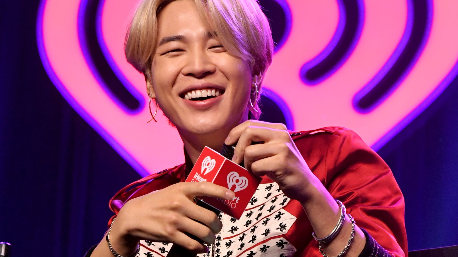 Jimin of "BTS" onstage at iHeartRadio LIVE with BTS presented by HOT TOPIC at iHeartRadio Theater on January 27, 2020 in Burbank, California.
