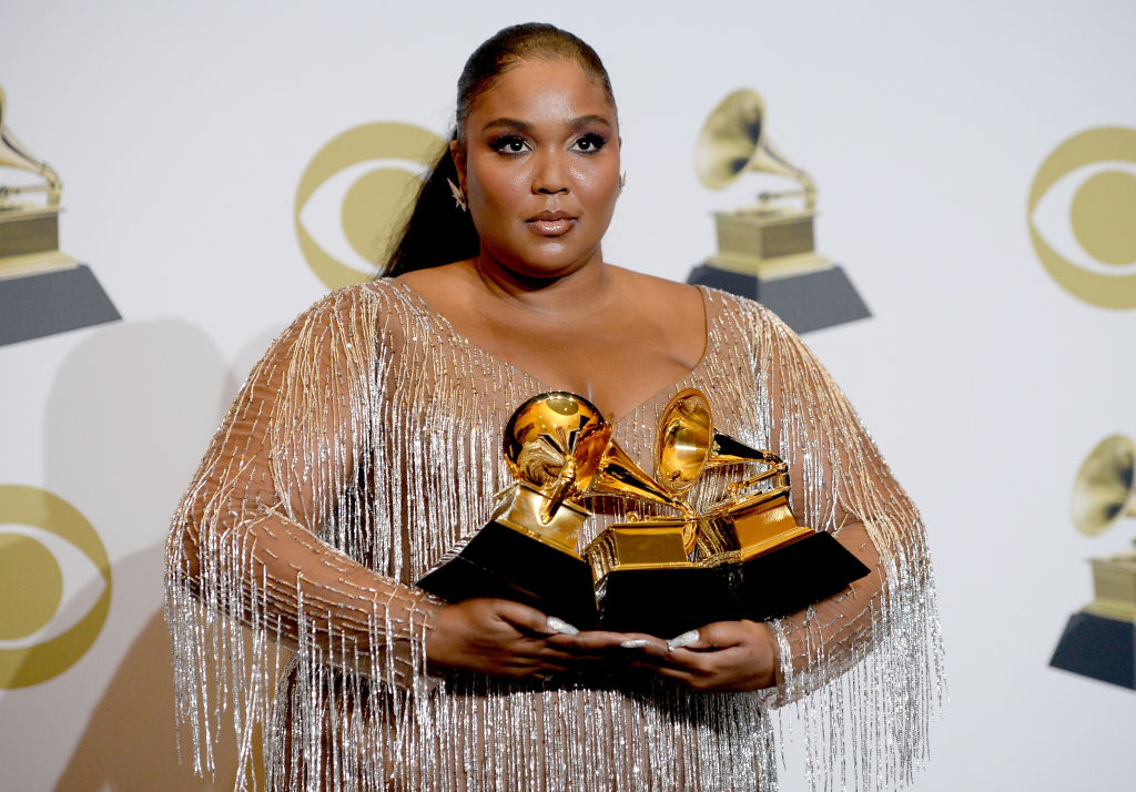Lizzo poses in the press room during the 62nd Annual GRAMMY Awards.