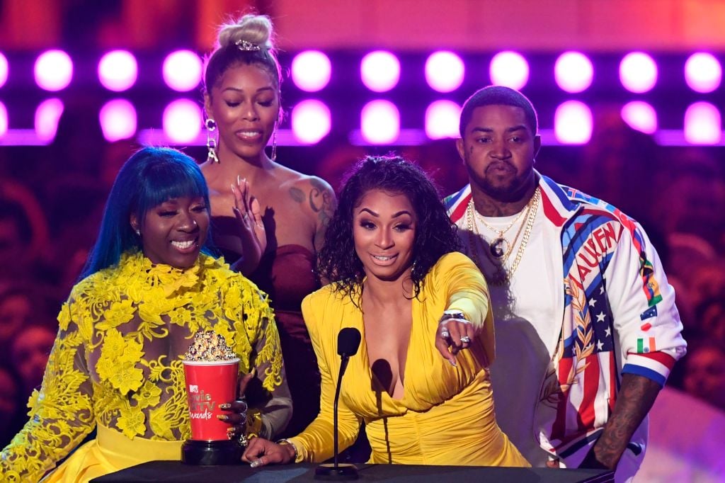 The cast of "Love & Hip Hop: Atlanta" accept their award for Reality Royalty onstage during the 2019 MTV Movie & TV Awards at the Barker Hangar in Santa Monica on June 15, 2019