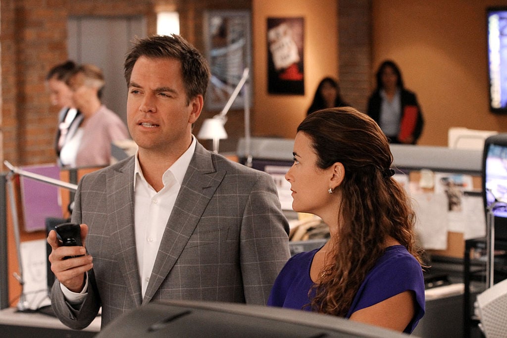 Michael Weatherly and Cote de Pablo on the set of NCIS | Robert Voets/CBS via Getty Images