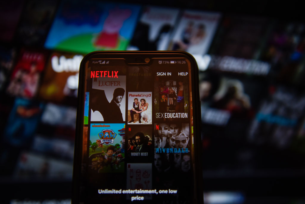Netflix app displayed on a smartphone 