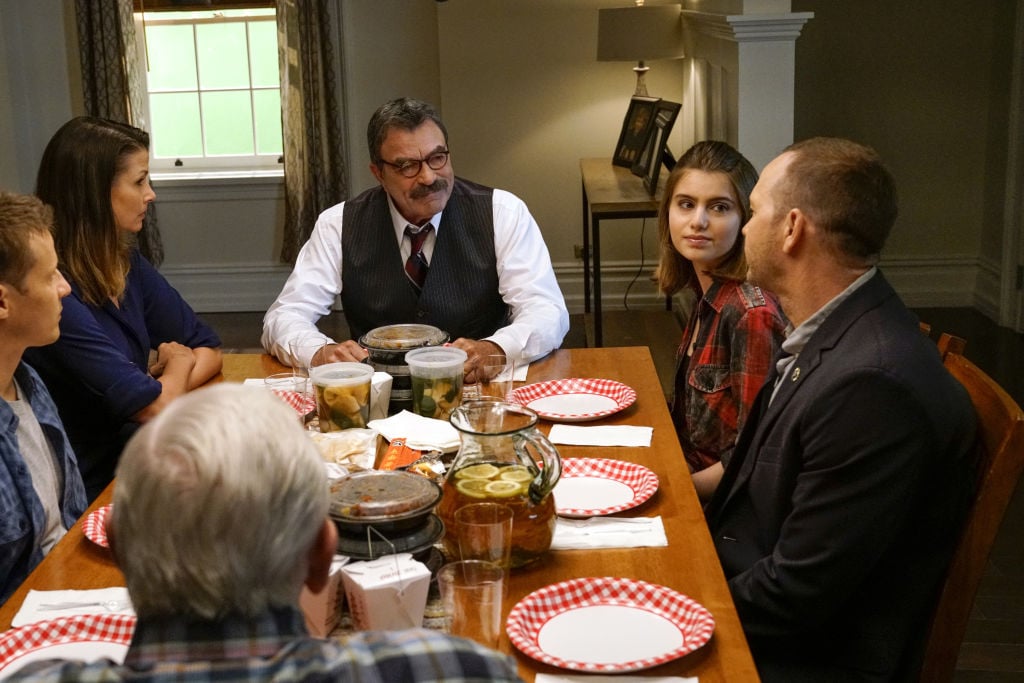 Sami Gayle during Blue Bloods family dinner