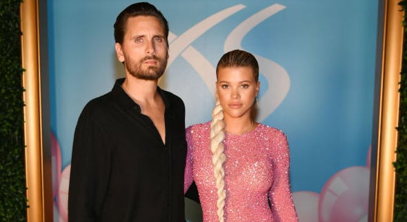 Scott Disick and Sofia Richie at a party in August 2019