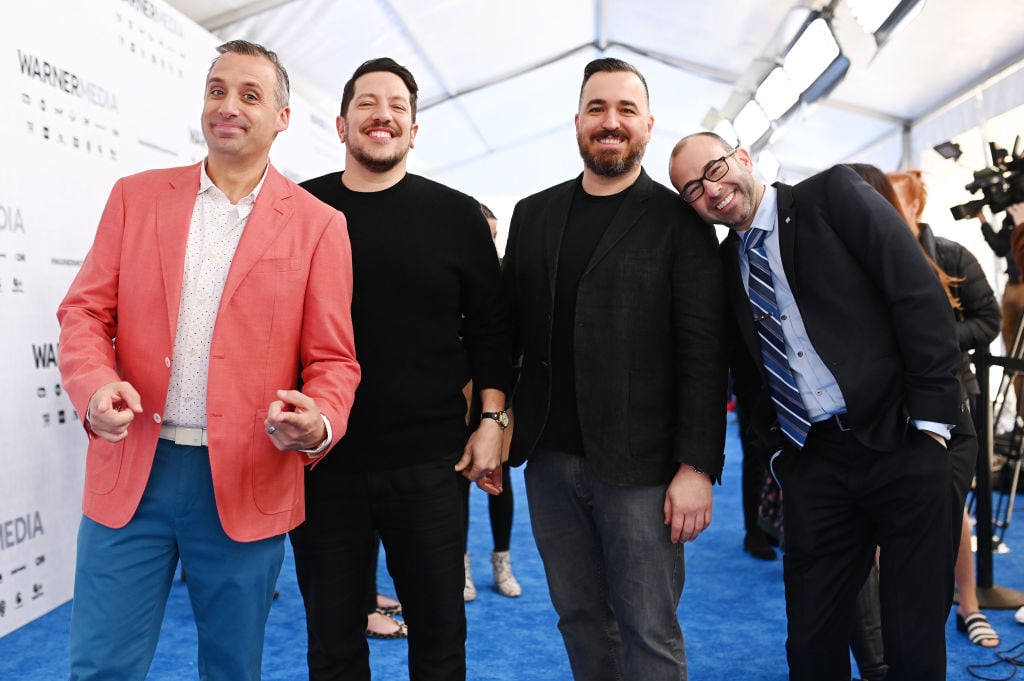 Joe Gatto, Sal Vulcano, Brian 'Q' Quinn, and James 'Murr' Murray of truTV’s 'Impractical Jokers' at an event in 2019