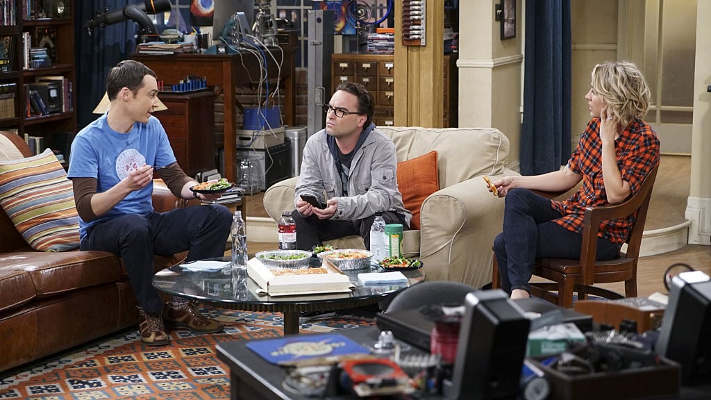 Jim Parsons as Sheldon Cooper, Johnny Galecki as Leonard Hofstader and Kaley Cuoco as Penny