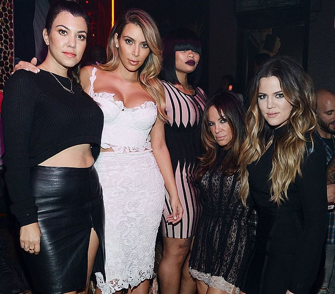rtney Kardashian, Kim Kardashian West, Blac Chyna, Robin Antin, and Khloé Kardashian at a party in 2013 in Las Vegas, Nevada