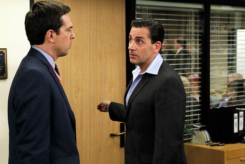 Ed Helms as Andy Bernard, Steve Carell as Michael Scott on 'The Office'