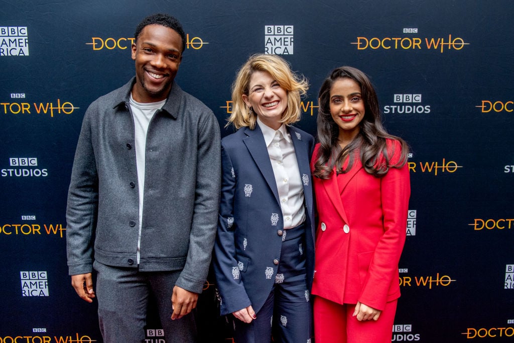 Tosin Cole, Jodie Whittaker, and Mandip Gill of Doctor Who season 12 episode 6