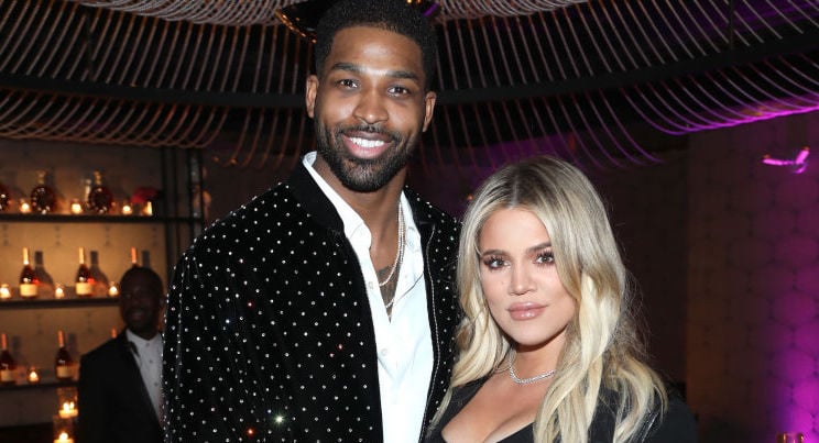 Tristan Thompson and Khloé Kardashian at an event in February 2018