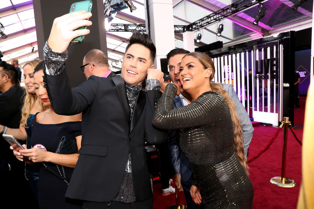 Tom Sandoval, Jax Taylor, and Brittany Cartwright arrive to the 2019 E! People's Choice Awards