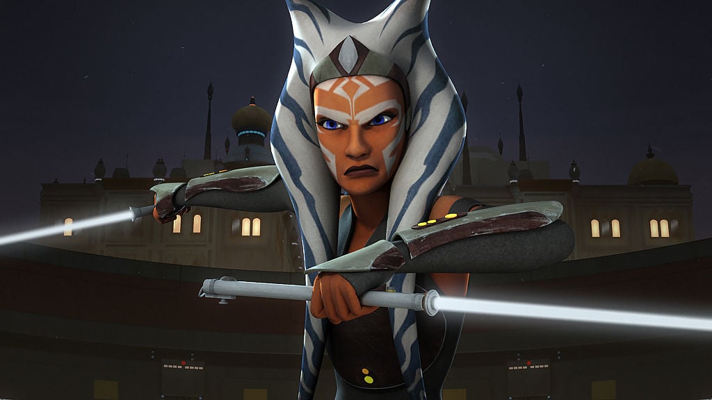 Ahsoka Tano wields her double lightsabers in 'Star Wars Rebels,' Episode "The Future of the Force."