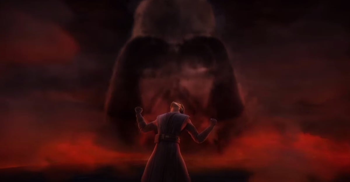 Anakin Skywalker during his vision of the future while on Mortis in Season 3 of 'The Clone Wars.'