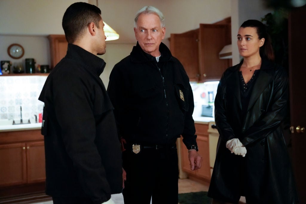 Cote de Pablo, Mark Harmon, and Wilmer Valderrama |  Greg Gayne/CBS via Getty Images