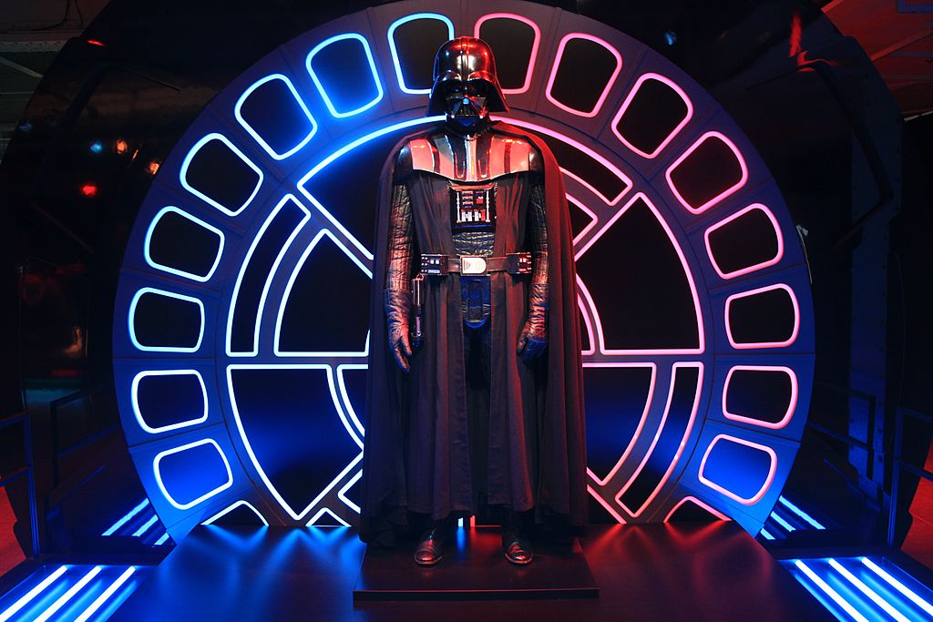 Darth Vader on display at the 'Star Wars Identities' exhibition at the Science Centre of Montreal on June 23, 2012.