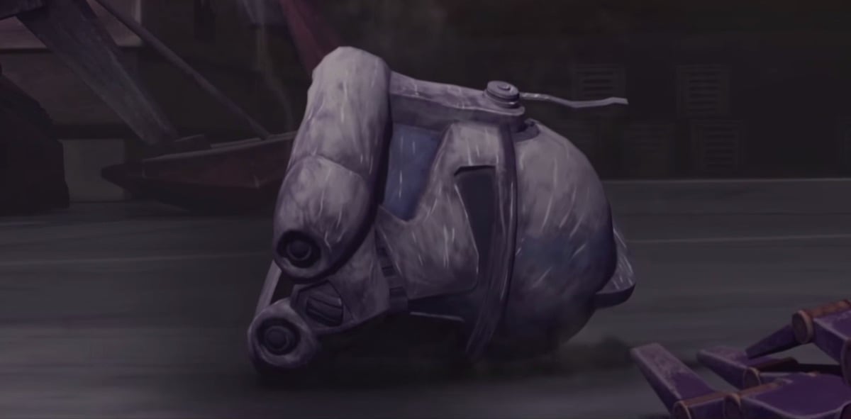 Echo's helmet during the battle at the Citadel in Season 3 of 'The Clone Wars.' 
