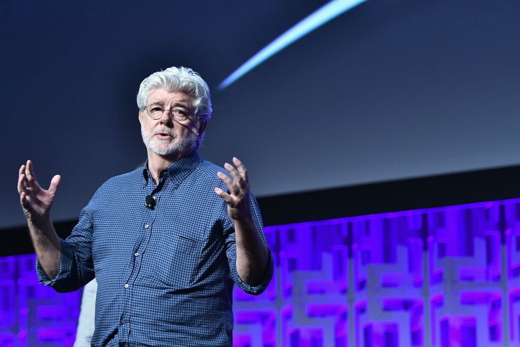 George Lucas speaks at Star Wars Celebration on April 13, 2017.