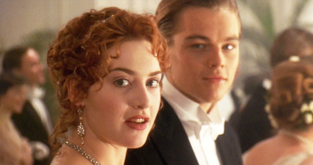 Kate Winslet as Rose and Leonardo DiCaprio as Jack in 'Titanic' 