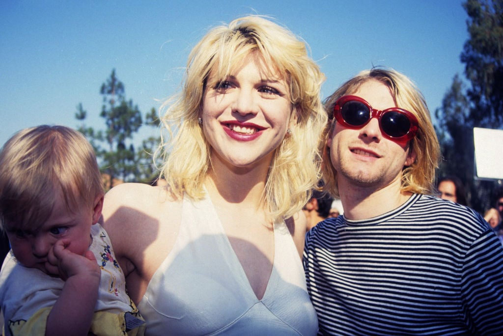 Courtney Love and Kurt Cobain with their daughter