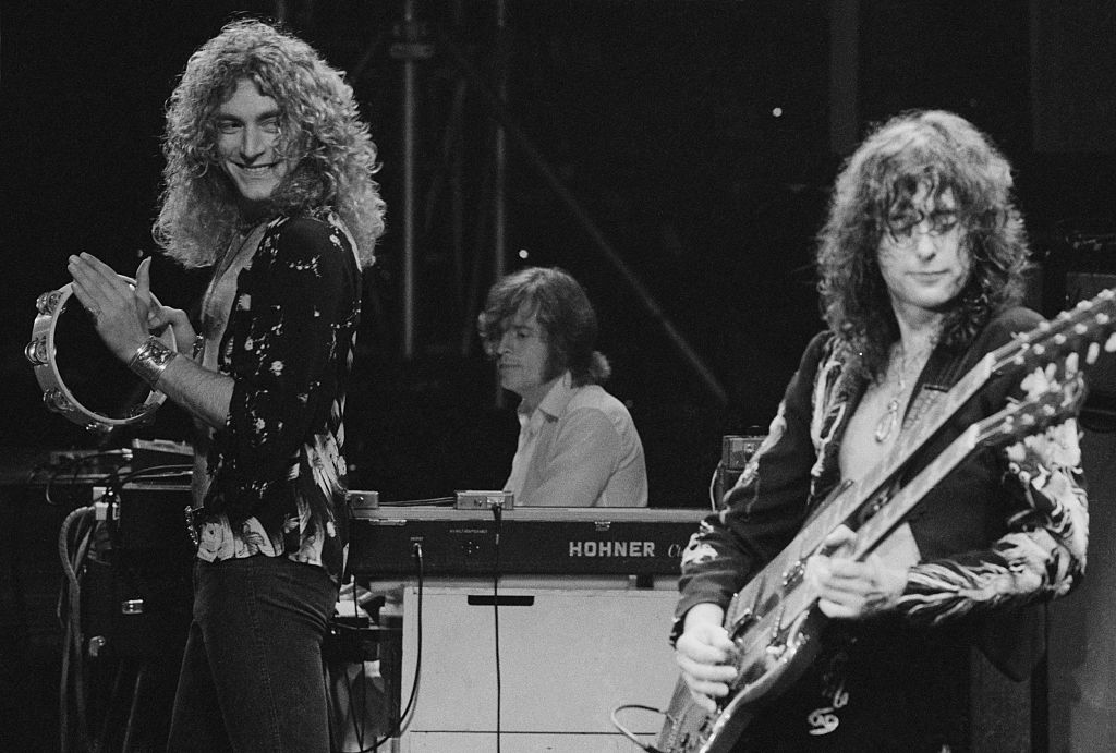 Robert Plant, John Paul Jones, and Jimmy Page of Led Zeppelin