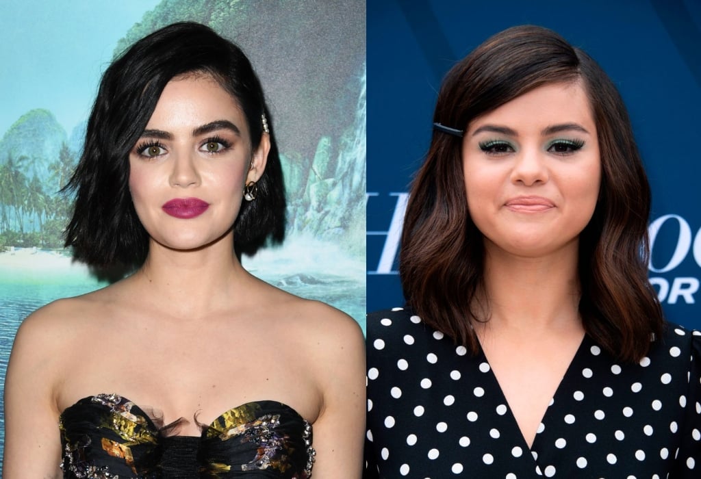 composite image of Lucy Hale and Selena Gomez