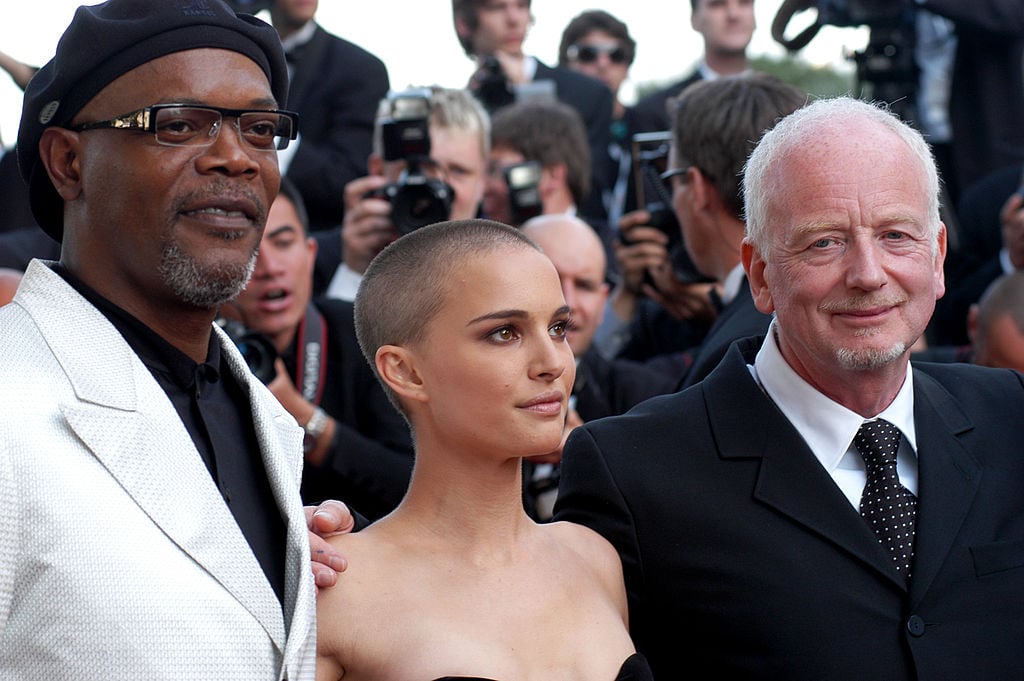 Samuel L. Jackson (Mace Windu), Natalie Portman (Padmé Amidala), and Ian McDiarmid (Chancellor Palpatine) during the 2005 Cannes Film Festival 'Star Wars Episode III - Revenge of the Sith' Premiere.