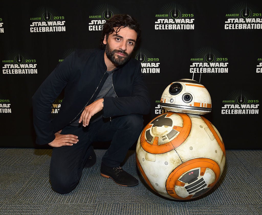 Oscar Isaac at Star Wars Celebration 2015 with BB-8.