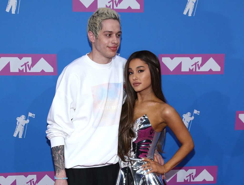 Pete Davidson and Ariana Grande attend the 2018 MTV Video Music Awards on August 20, 2018 in New York City.
