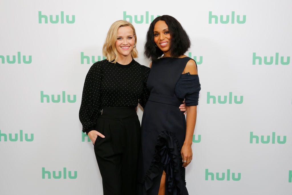 (L-R) Reese Witherspoon and Kerry Washington attend the Hulu Panel at Winter TCA 2020 on January 17, 2020