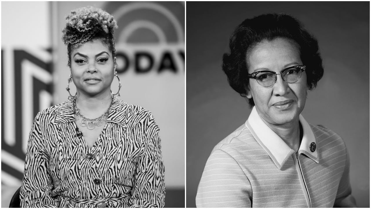 Composite image of Taraji P. Henson and Katherine Johnson 